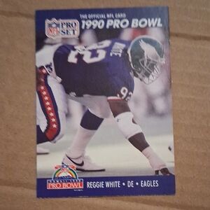 1990 Pro Bowl Reggie White Football Card - Eagles - Blue/White